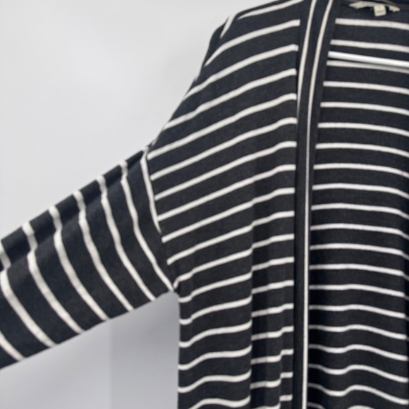 41 Hawthorn Cardigan Women 2X Gray White Striped Long Sleeve Stretch Topper - Picture 4 of 13